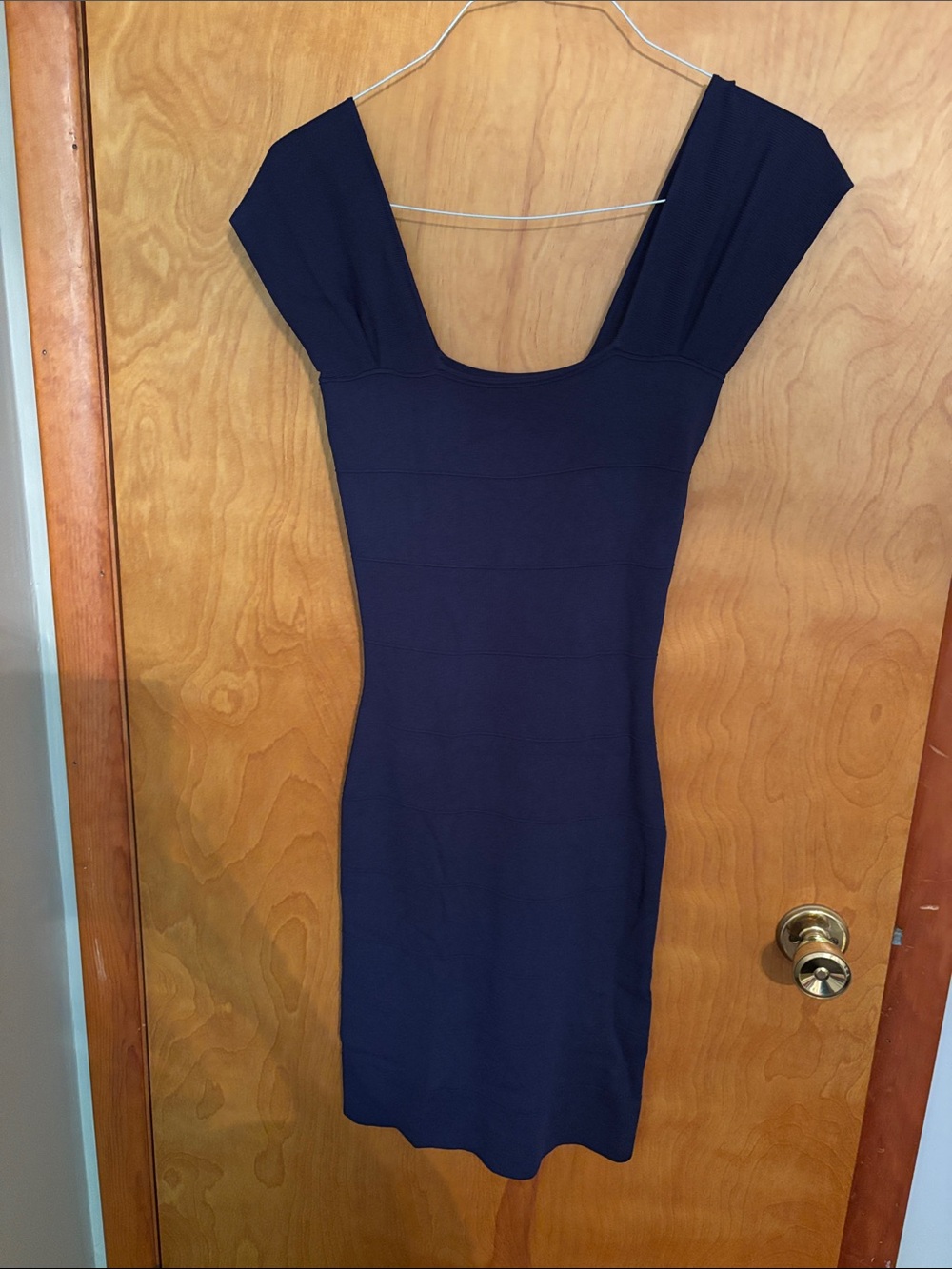 Max Studio Dark Navy Scoop Neck Midi Dress